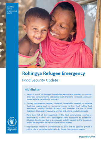 Rohingya Refugee Emergency - Food Security Update, December 2018