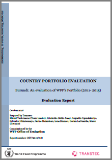Burundi: An evaulation of WFP's Portfolio (2011-2015)