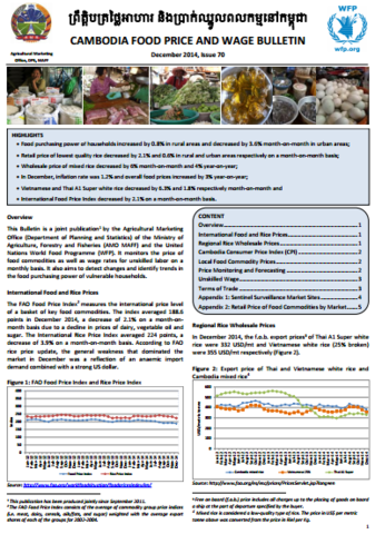 Cambodia - Food Price and Wage Bulletin, 2014