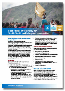 2016 - Fast Facts: WFP's policy for  South-South and Triangular Cooperation
