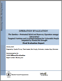 The Gambia PRRO 200557 Targeted Nutrition and Livelihood Support for Vulnerable People Impacted by Floods and Drought: An Operation Evaluation