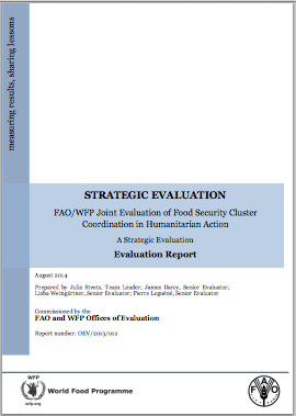 FAO/WFP Joint Evaluation of Food Security Cluster Coordination in Humanitarian Action: A Strategic Evaluation