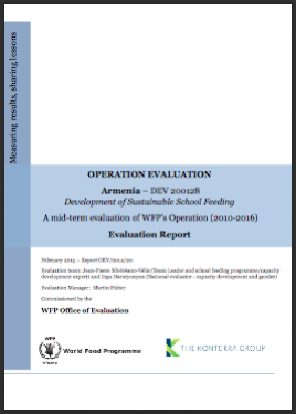 Armenia DEV 200128 Development of Sustainable School Feeding: A mid-term Operation Evaluation