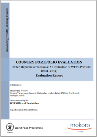 Tanzania: An evaluation of WFP's portfolio (2011– 2014)